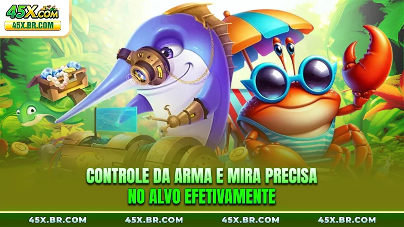 Jackpot Fishing 45X - Aventura De Pesca Com Tiros Intensos 3 Controle da arma e mira precisa no alvo efetivamente