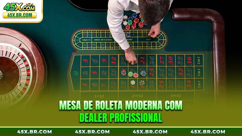 Mega Roulette Na 45X - Experiência De Roleta Intensa 2 Mesa de roleta moderna com dealer profissional
